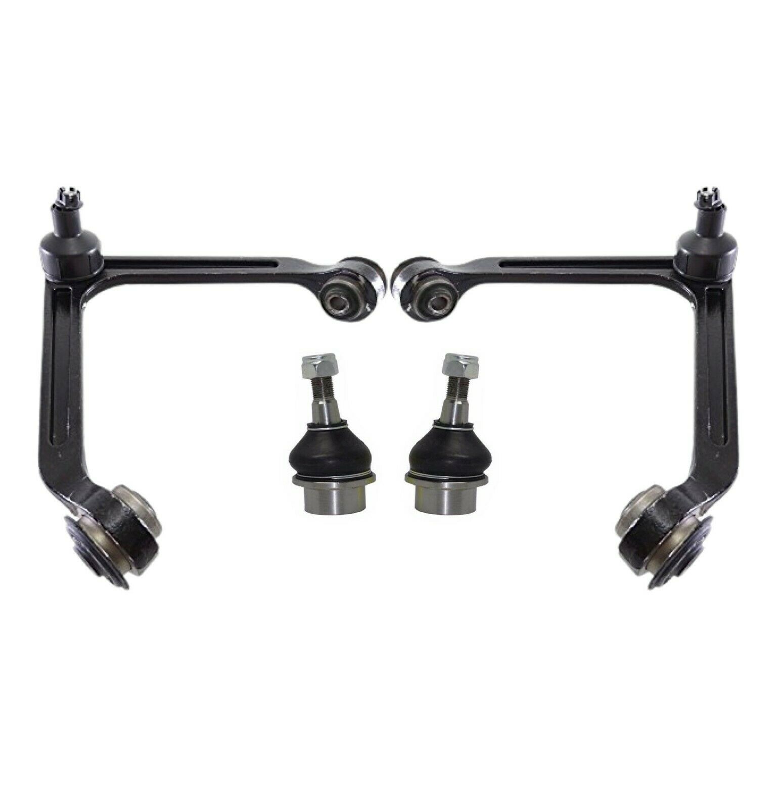 4 Pc Front Suspension Upper Control Arms + Lower Ball Joints Left