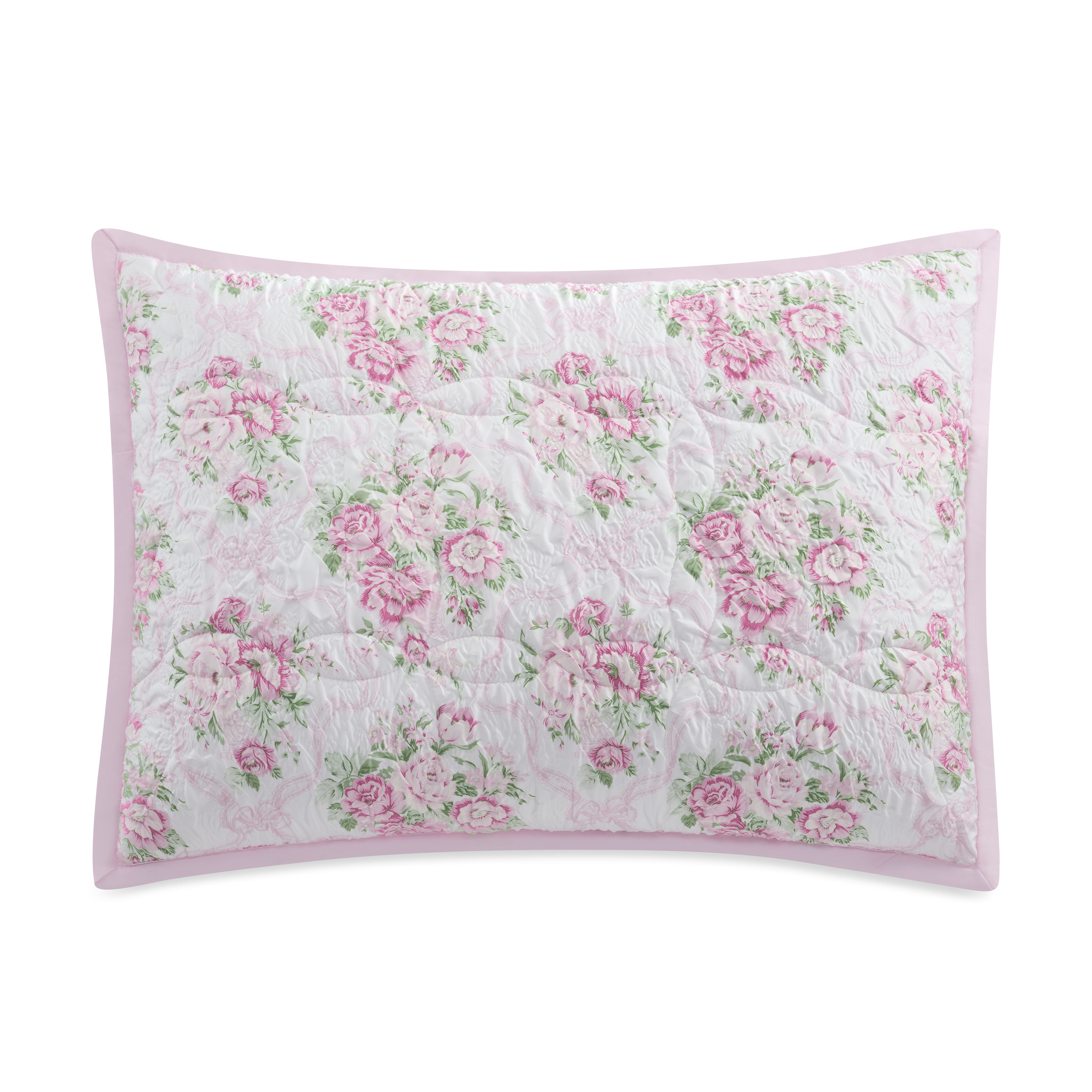 Paris Hilton Coquette Blush Pink Floral Quilt Set, Twin, Reversible 2-Piece Bedding, Lightweight