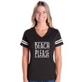 thumbnail image 1 of Womens Beach Please Football V-Neck T-Shirt, 1 of 5
