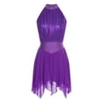 thumbnail image 3 of vastwit Women Lyrical Dance Dress Sleeveless Modern Contemporary Dress Flowy Mesh Skirted Leotard Purple L, 3 of 4