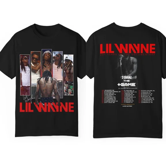 Lil Wayne 2026 Tour Graphic Concert Unisex T-Shirt,Black Color,Size L