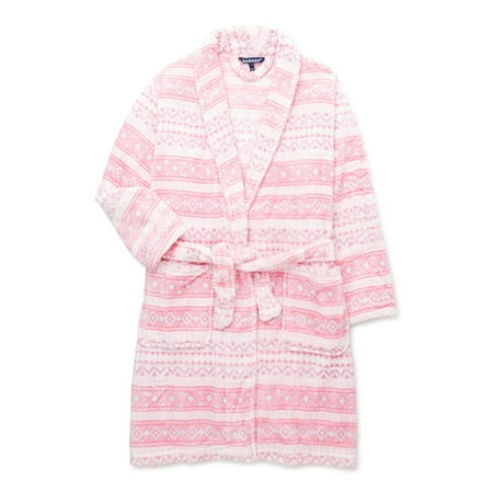 Isotoner Girls Plush Robe with Pockets, Sizes 4-14