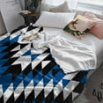 thumbnail image 3 of Aztec Southwest Vintage Abstract Blue Black Geometric Rustic Throw Flannel Blanket 50x80In Super Soft Cozy Bed Blanket, Lightweight Plush Fuzzy Bed Throw for Bedroom Sofa Couch Living Room, 3 of 4