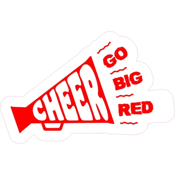 5in x 3in Go Big Red Megaphone Cheer Sticker Vinyl Cheerleading Stickers