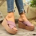 thumbnail image 6 of WIZUTIZ Bedroom Slippers Women Vintage Comfortable Summer Shoes for Women Slip on Sandals Platform Heels Slides Crossover Beach Slippers Indoor Breathable Slippers for Lady Mom Christmas Gifts, 6 of 6