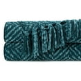 thumbnail image 3 of Chanasya Soft Teal Chenille Knitted Diamond Textured Decorative Throw Blanket - Geometric Lightweight Luxury Fuzzy Decor with Tassels for Couch Sofa Bed Chair Bedroom Living Room (50x65 Inches), 3 of 4