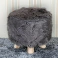thumbnail image 2 of Stool Slipcover Upholstered Padded Pouf Furry Cover Home Supplies Grey, 2 of 6