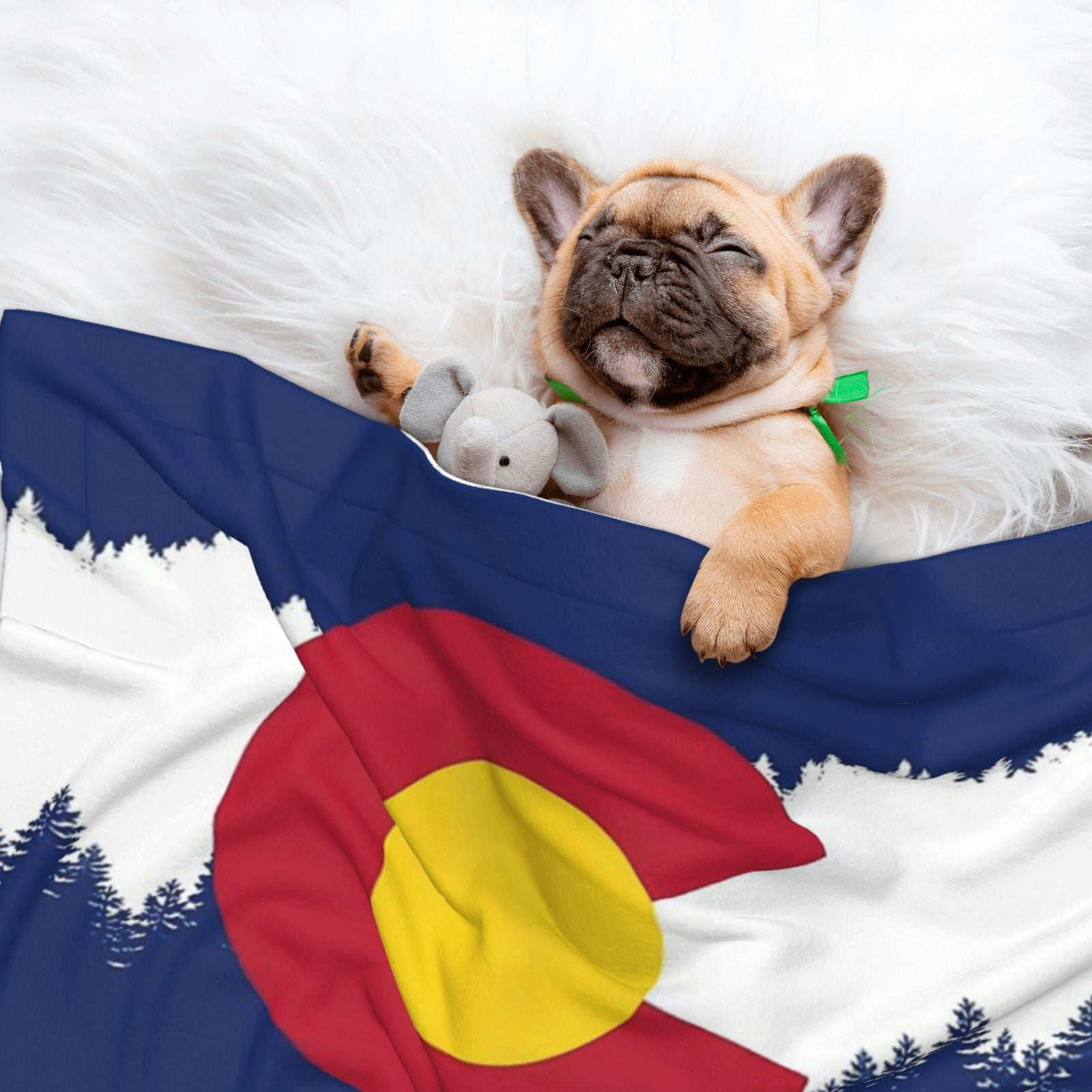 Flannel Throw Dog Blanket Colorado Flag Soft Warm Print Pet Blankets for Small Dog Cat Puppy