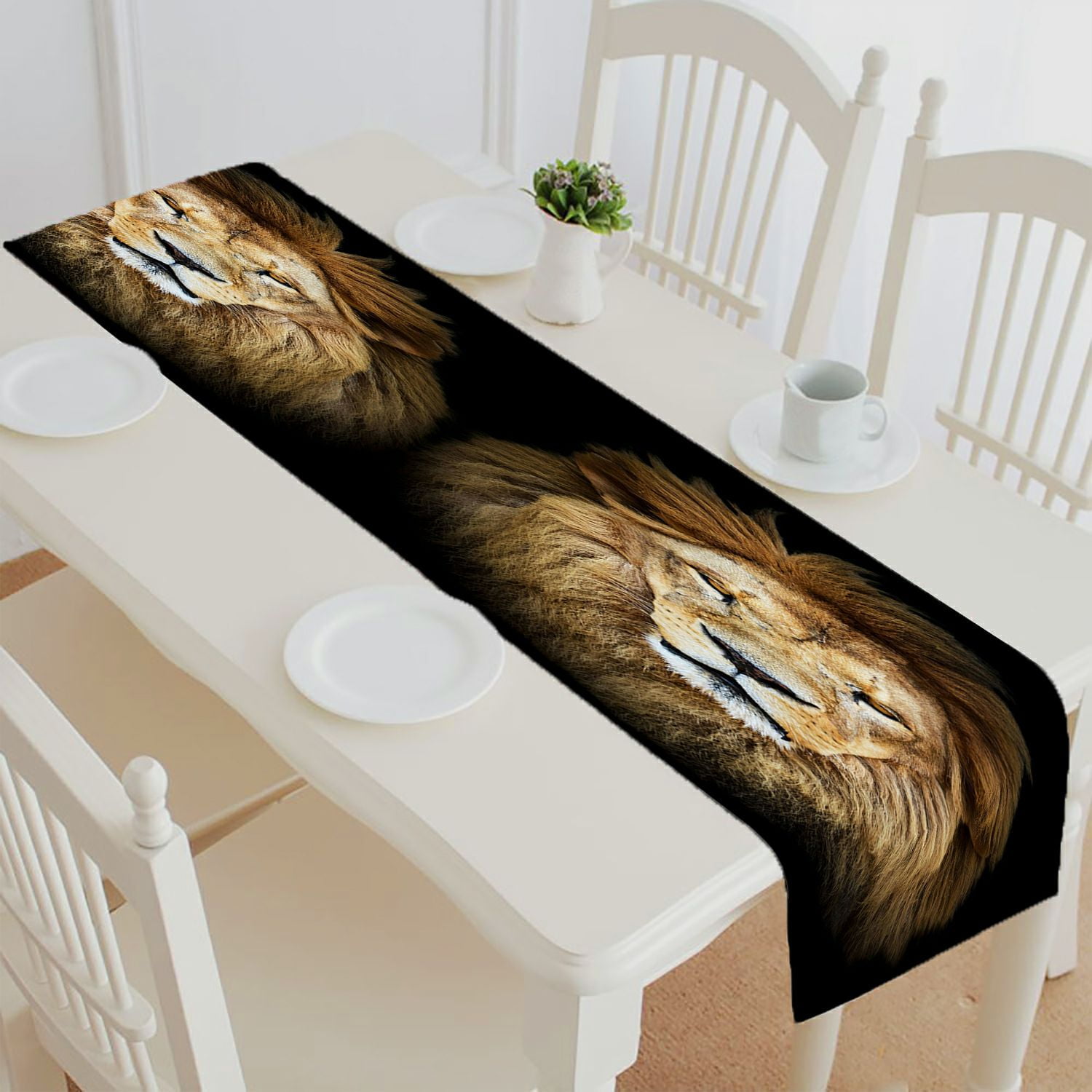 ABPHQTO Portrait Of Huge Beautiful Male African Lion Table Runner ...