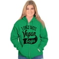 thumbnail image 3 of Date Vegan Boy Vegetarian Healthy Zip Hoodie Sweatshirt Women Brisco Brands S, 3 of 5