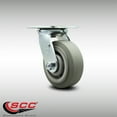 thumbnail image 2 of 5 Inch SS Thermo Rubber Flat Tread Wheel Swivel Caster with Delrin Bearing SCC, 2 of 2
