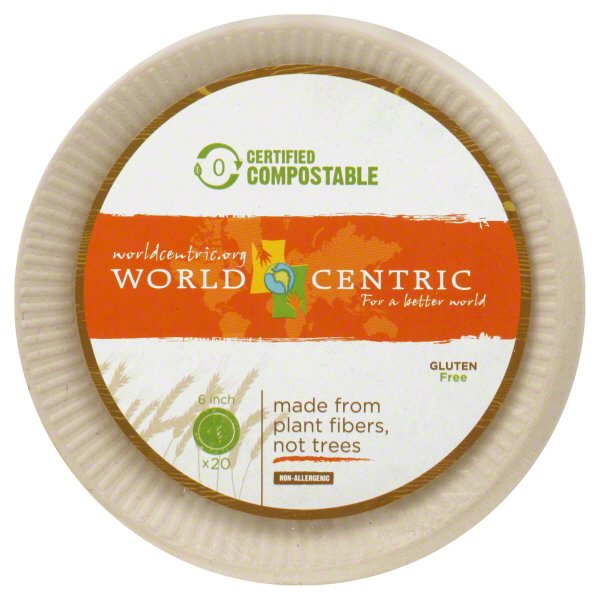 World Centric Compostable Wheat Straw Plates, 6", 20 Count Walmart