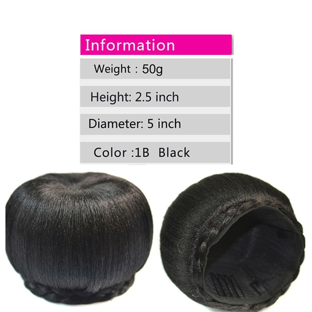 Synthetic Hair Chignon Bun Donut Braided Hairpieces Scrunchie Clip in Hair Bun Extensions for Women