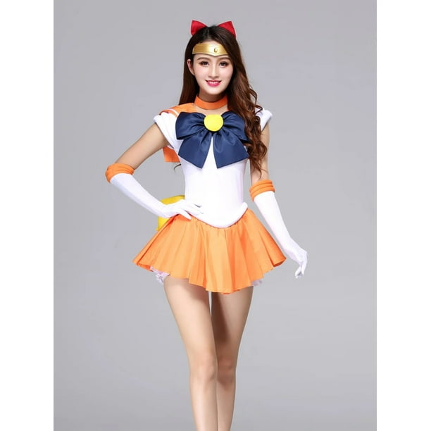 Disfraz de Sailor Moon Usagi Tsukino para mujer, traje de fiesta de Halloween, talla grande