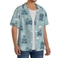 thumbnail image 2 of Pofeuu Cute Hippopotamus Print Mens Casual Short Sleeve Shirts Beach Summer Spread Collar Pocket Tops Men's Casual Short-sleeved Shirt-X-Large, 2 of 5