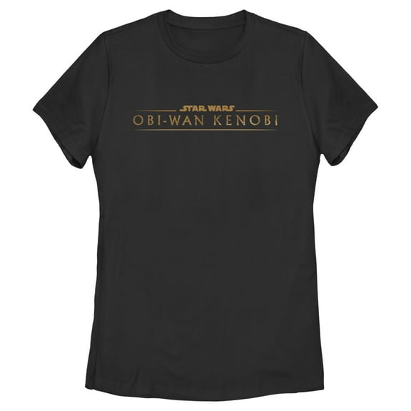 Women's Star Wars: Obi-Wan Kenobi Original Series Logo Gold Graphic Tee Black X Large