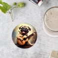 thumbnail image 4 of BaHomeck Drink Coasters Set of 4 with Holder Cute happy pug dog playing guitar with full-body portrait Water Absorbent Ceramic Coasters Tabletop Protection,Suitable for Various Cup ,Home Decor, 4 of 4