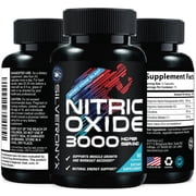 Extra Strength Nitric Oxide Booster 3000mg - 3X Strength L-Arginine AKG & Citrulline Malate - Premium Nitric Booster Natural Energy, Muscle & Heart Support, Bottled in USA Men & Women - 60 Capsules