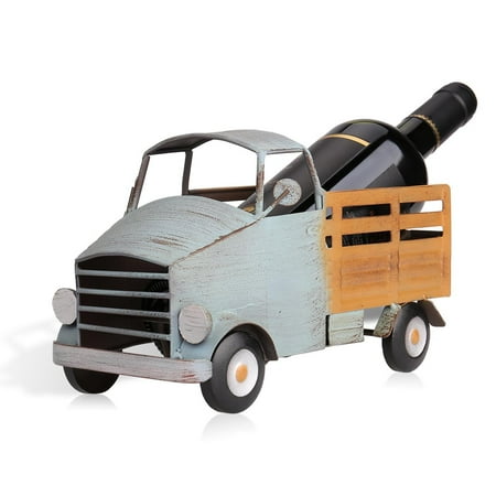 Home Interiors Figurines TOOARTS Pickup truck wine rack Wine shelf Metal sculpture Practical sculpture Home decoration Interior decoration Crafts ()