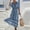 blue, variant on Women's Plus Size Wrap Maxi Dress Striped V Neck Short Sleeve Flared Summer Dress
