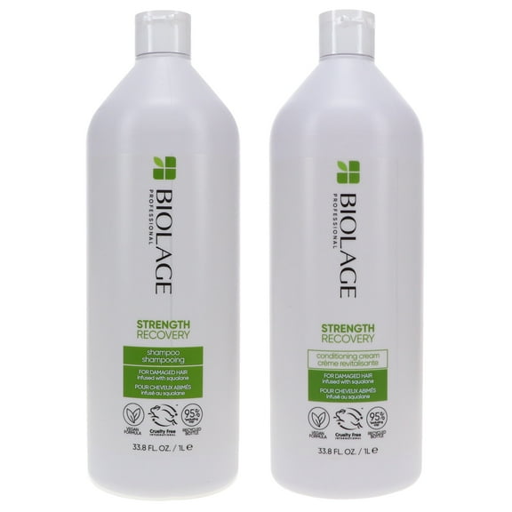 Matrix Biolage Strength Recovery Shampoo 33.8 oz & Biolage Strength Recovery Conditioner Balm 33.8 oz Combo Pack