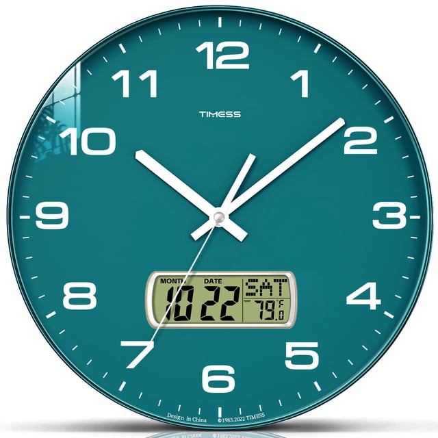 Reloj de pared TIMESS de 10 esferas, silencioso, sin tictac, con calendario perpetuo