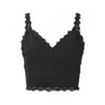 thumbnail image 4 of DuoJiaJ Women Fashion Lace Strap Splice V Neck Tank Vest Shirt Crop Top Cotton Tank Tops for Women, 4 of 4