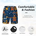 thumbnail image 5 of Lsque Mens Swim Trunks Funny Steam Train Pattern - Bathing Suit Compression Liner - Beach Swim Shorts Swimwear - (S-3XL) - Stretch Quick Dry -Small, 5 of 9