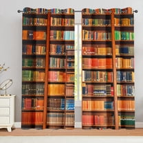 54W x 84L Bookshelf Blackout Curtains Grommet Thermal Insulated Room Top Darkening Curtains for Living Room Bedroom Inch Set of 2 Panels Bookstoreage Book