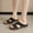 Black, variant on Women's Perforated Slide Sandals Floral Accent Open Toe Slippers Comfortable Wedge Footwear Casual Summer Beach Shoes Orthopedic Design Pink Women Sandal