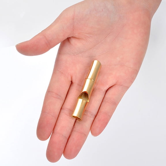 ETEREAUTY Etereautey Portable Golden Brass Whistles for Safety and Emergencies 2Pcs