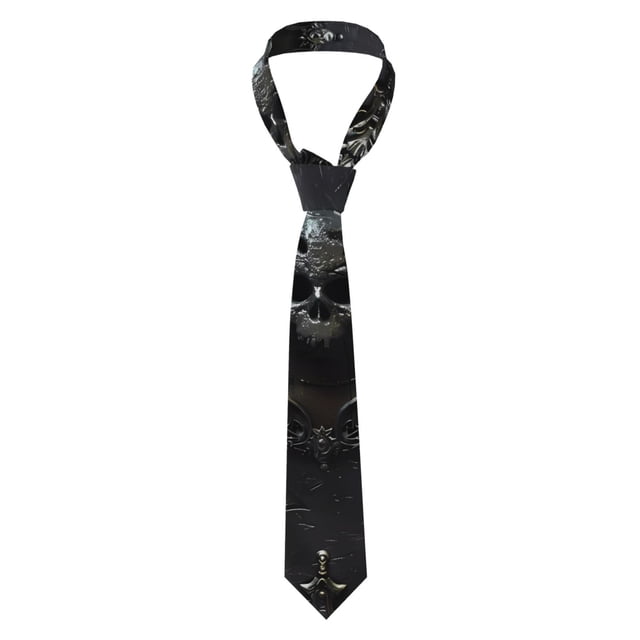 Fotbe Ornate Dark Skull Book Corbata Clásica para Hombre con Estampado – Corbata de Seda Jacquard Tejida, para Negocios, Bodas y Eventos Formales