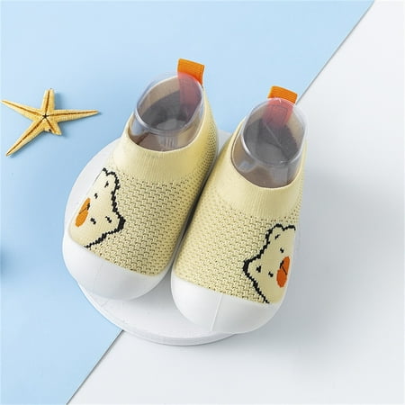 

Toddler Kids Baby Boys Girls Shoes Cute Cartoon Animals Breathable Mesh Top First Walkers Antislip Shoes Prewalker Sneaker Yellow 18