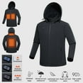 thumbnail image 2 of IROINNID Men's Anorak Intelligent Heating Top Long Sleeve Solid Color Leisure Winter Coat, 2 of 6