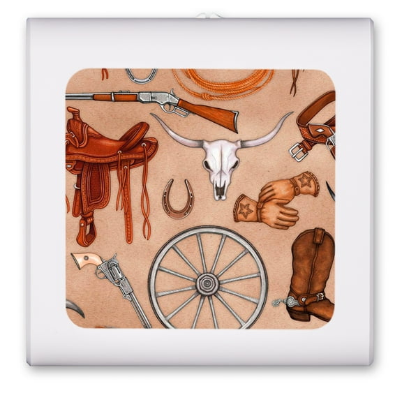 Plug in Dimmable LED Night Light with Dusk to Dawn Auto Sensor, Adjustable Brightness, Warm Light, Auto On/Off Nightlight for Bathroom, Hallway, Nursery, Bedrooms - Western