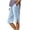 Blue, variant on Linen Shorts Women Casual Soft Bermuda Shorts Knee Length Summer Elastic Waisted Side Split Button Pants with Pockets Solid Capris,Mint Green,S
