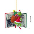 thumbnail image 2 of 8cm Adornos navideños del Grinch, decoración del árbol de Navidad del Grinch colgando, divertidos adornos navideños del Grinch verde de resina para las fiestas familiares JadeP  Colgante acrílico Grinch, 2 of 8