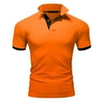 thumbnail image 5 of Sngxgn Shirts for Men Fit Short Sleeve Print Polo Shirt(Orange,XXXXXXL), 5 of 5