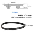 thumbnail image 2 of Uxcell 187-L-050 L Timing Belt 18.7" Pitch Length x 0.5" Width x 0.14" Height 50 Teeth Closed Loop Rubber Timing Belt, 2 of 6