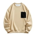 thumbnail image 3 of UVEASISHA Mens Oversized Crewneck Sweatshirts Fall Fashion Loose Pullover Tops Casual Long Sleeve Drop Shoulder Sweatshirt without Hood Khaki 2XL, 3 of 4