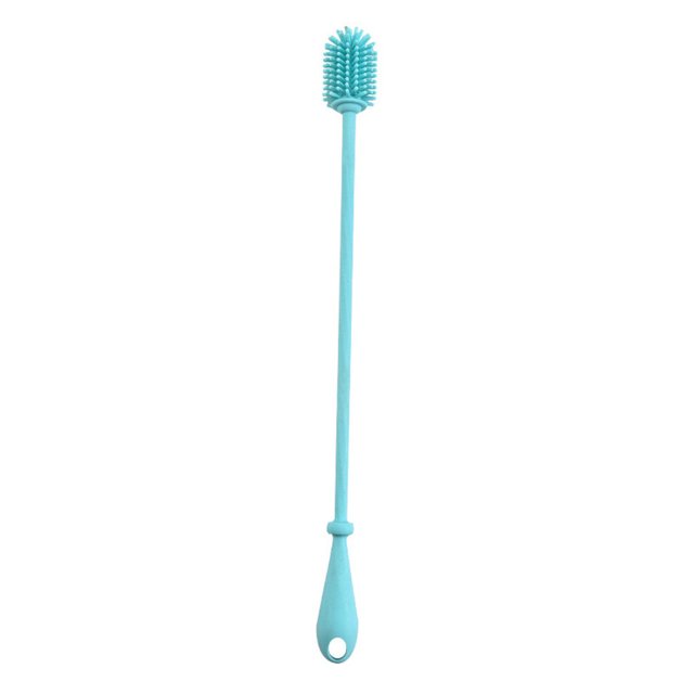 Monstrate Herramienta de de cepillo de silicona de mango largo para biberón recipiente de boca estrecha profunda, azul, L Type2 NO2