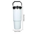 thumbnail image 4 of Frasco Acero Inoxidable Con Pajita 30 Oz Asa para El Oficina Coche () Blanco, 4 of 9