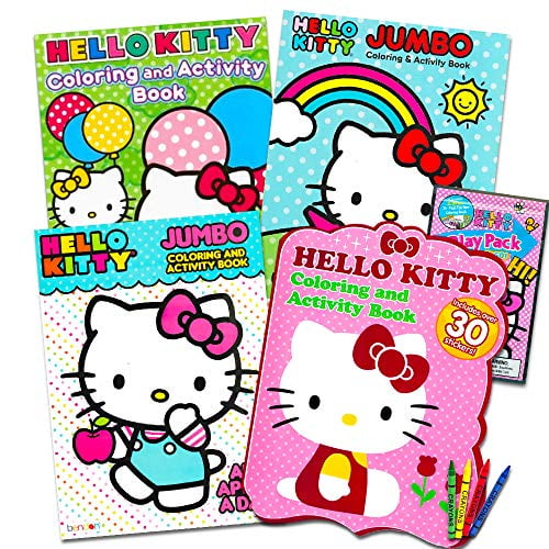 Download Hello Kitty Coloring Activity Book Super Set 5 Hello Kitty Coloring Books Crayons And Over 50 Hello Kitty Stickers Hello Kitty Party Pack Walmart Com Walmart Com