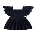 thumbnail image 1 of Enfants Filles Princesse Robe Couleur Unie Mouche Robe Manches, 1 of 8