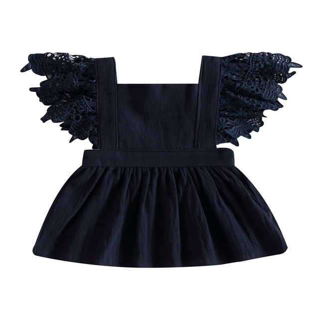 Enfants Filles Princesse Robe Couleur Unie Mouche Robe Manches