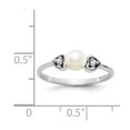 thumbnail image 5 of Solid 14k White Gold 4.5mm Freshwater Cultured Pearl VS Diamond Ring Band Size 7 (.02 cttw.), 5 of 6