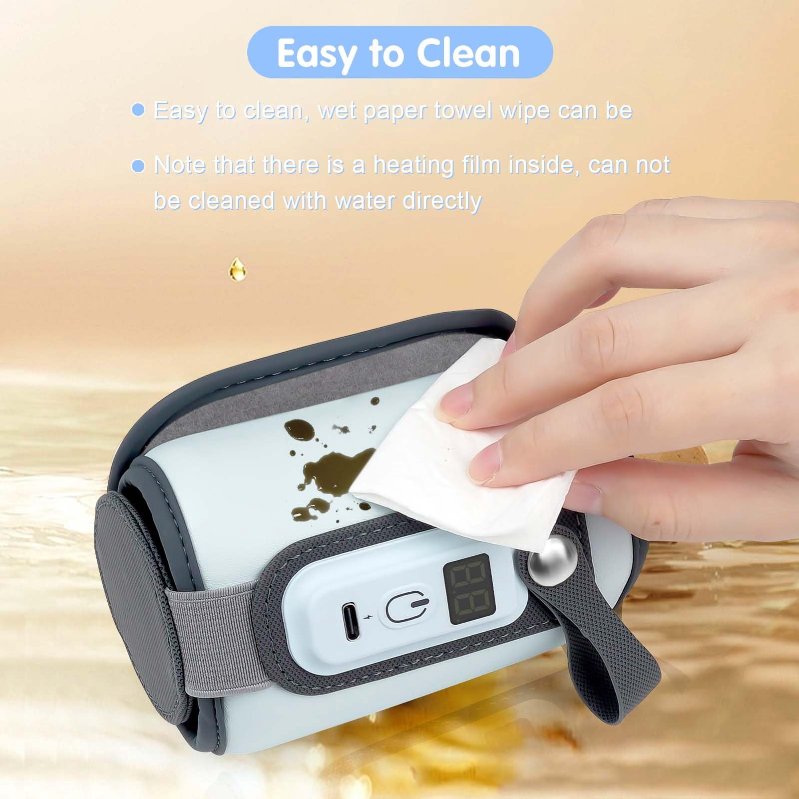Portable Bottle Warmer, Baby Milk Warmer for All Bottles, Rapid Heating Accurate Temperature Control with LED Display, USB Warmer Bottle Suitable for Home and Outing, Orange