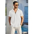 thumbnail image 5 of COOFANDY Men's Summer Linen Shirts Short Sleeve Button Down Shirts for Men Fashion Beach Casual Shirt, 5 of 7