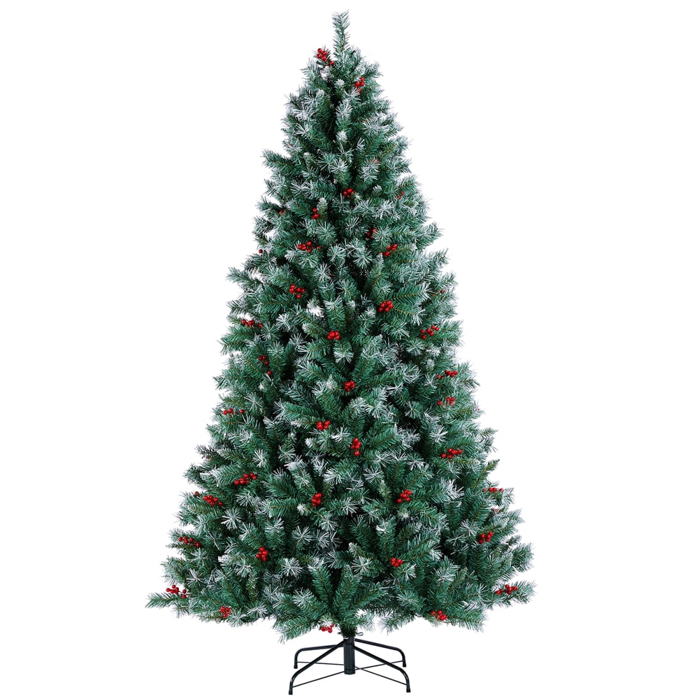 Pre-Lit 6.5' Crystal Pine SNOWY DELIGHT Artificial Christmas Tree Clear Lights 