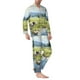 thumbnail image 2 of Balery Pasture Cow Pijama para Hombre de Dos Piezas con Manga Larga, Conjunto de Dormir y Descanso Suave con Bolsillos-XX-Large, 2 of 7